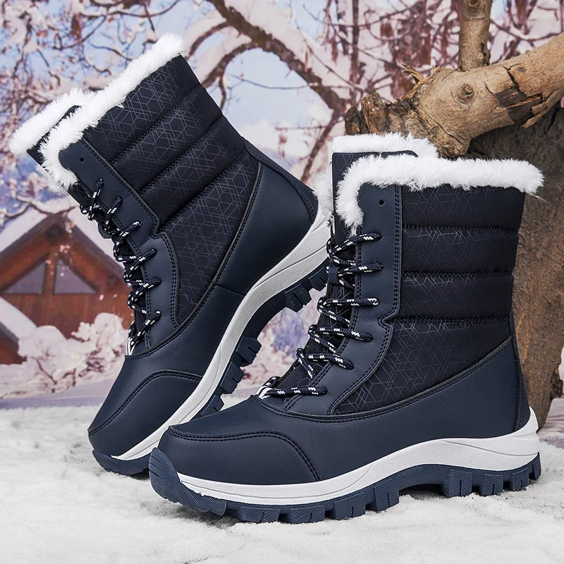 Winter Brand Women's Boots Plush Snow Boots Outdoor Non-slip Sneakers Women Warm  Waterproof Boots Fashion Casual Designer Shoes