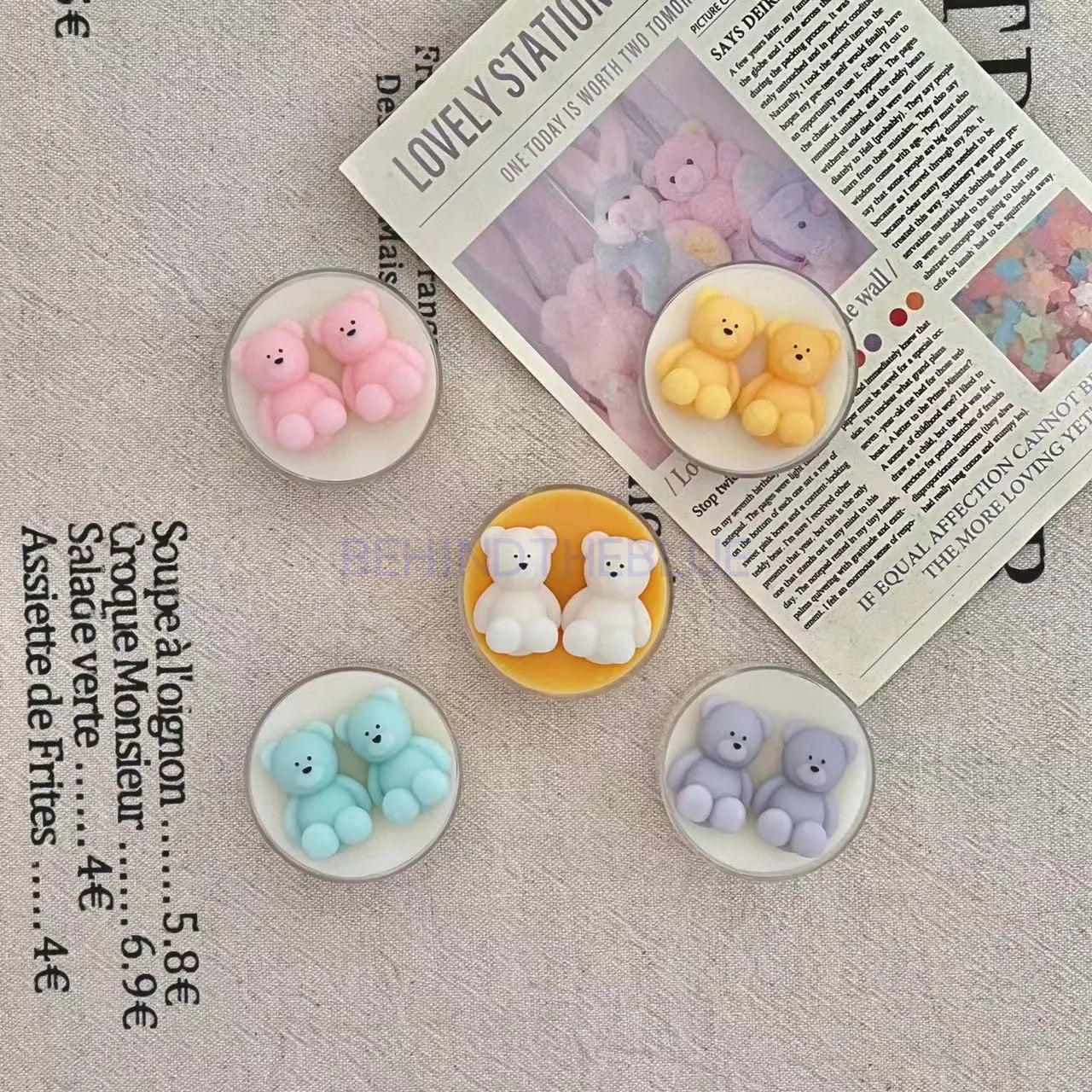 Mini Bear Silicone Mold 4 holes DIY Candle Mold for Candle Making Chocolate Mold Baking Mold Fondant Cake Mold