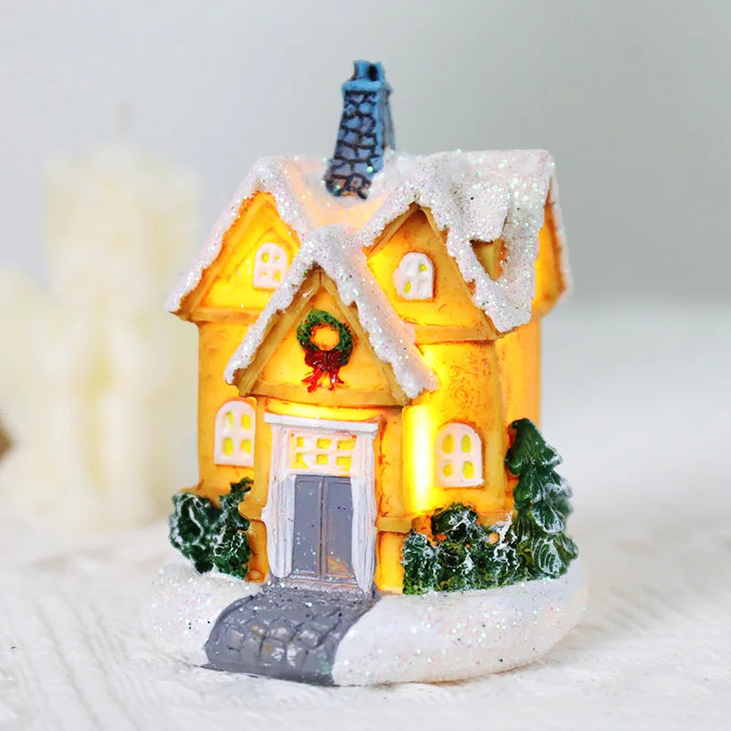 Christmas Light House Christmas village For Home Xmas Gifts Christmas Ornaments New Year 2023 Navidad Noel