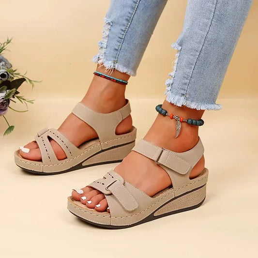 Women Sandals Summer 2024 New Woman Handmade Shoes Leather Breathable Sandals Female Flats Retro Style Sandale Zapatillas Mujer