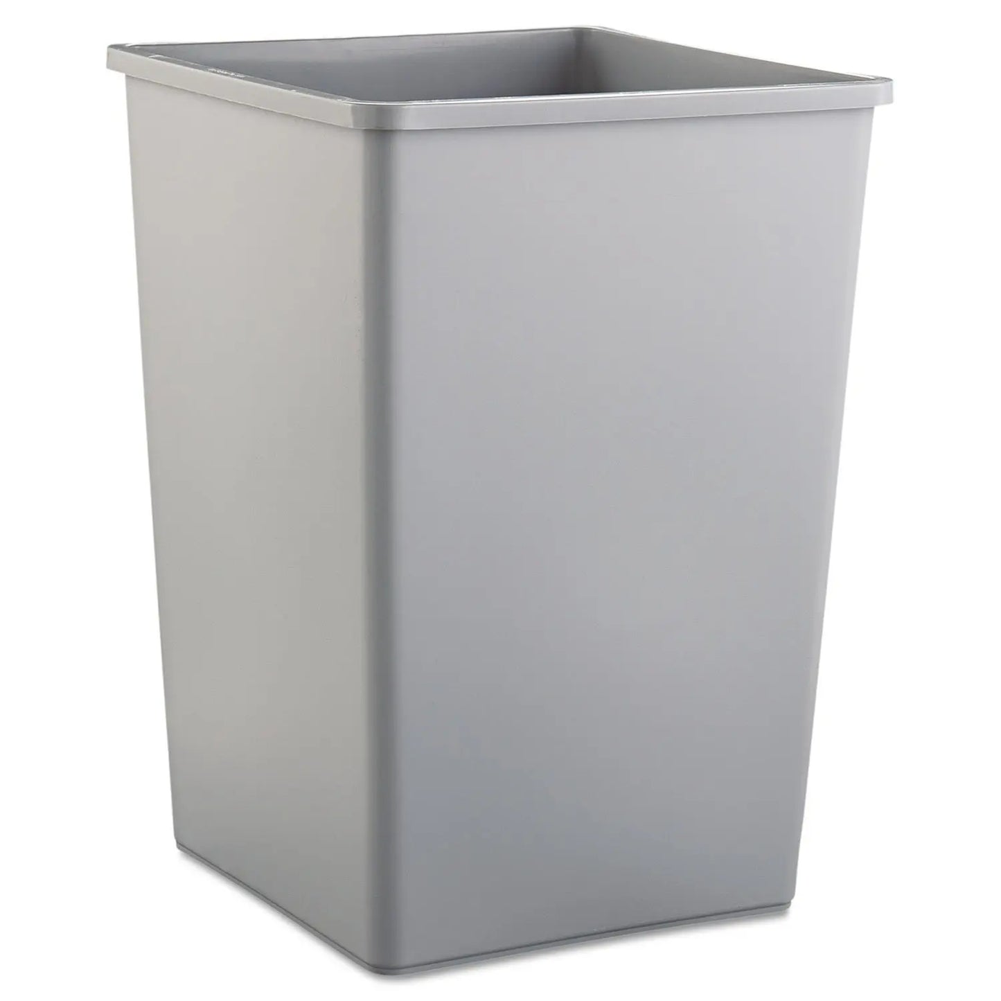 Commercial Products 35-Gallon Untouchable Square Trash/Garbage Can for Offices/Stores/Restaurants, Beige