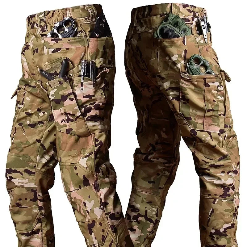 Waterproof Tactical Pants Men Hunting Shark Skin Soft Shell Fleece Trousers Outdoor Waterproof  Wear-resistant Cargo Pant