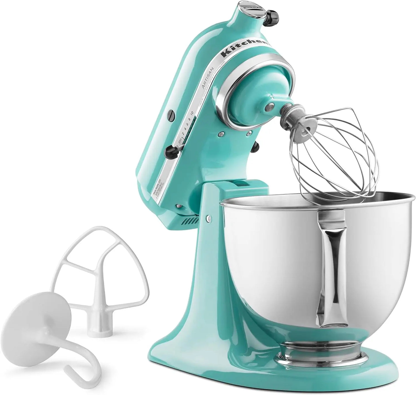 Series 5 Quart Tilt Head Stand Mixer with Pouring Shield KSM150PS, Removable bowl, Aqua Sky