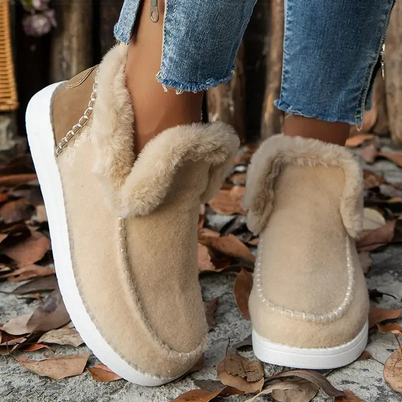 Women 2024 New Winter Boots Zapatos Mujer Slip on Ankle Boots  Women's Boots Warm Fur Winter ShoesSnow Winter Footwear Female