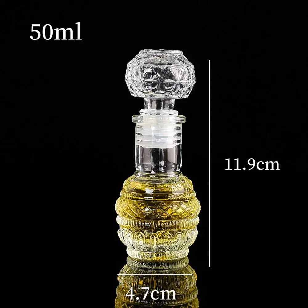 Mini Spirit Alcohol Liquor Bottle 50ml Transparent Glass Whiskey Decanter Handmade Diy Gift Bottles Perfume Glass Container