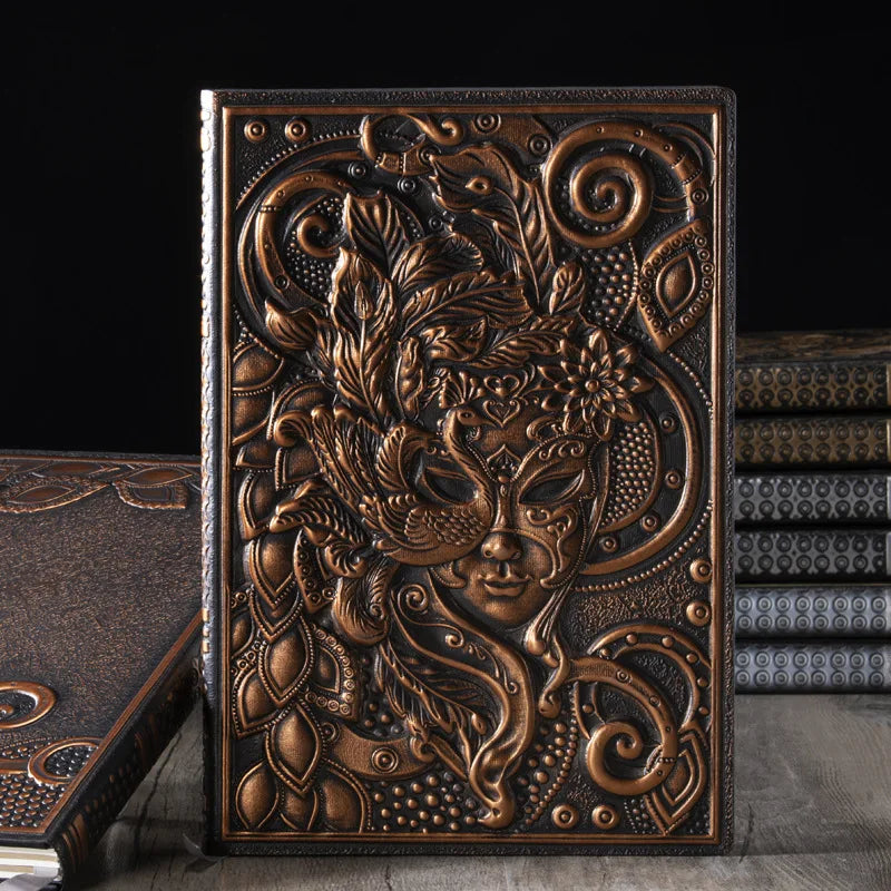 A5 Hardcover Notebook Vintage Legend Character Embossed Diary PU Notepad Travel Planner Journals Office School Stationery