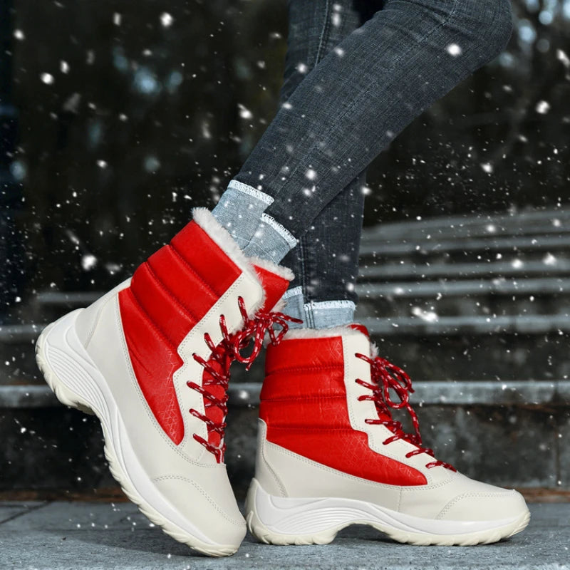 Winter Women's Casual Snow Boots Outdoor Comfortable Warm Plush Cotton Shoes Anti Slip Thick Soled Ankle Boots Shoes for Women