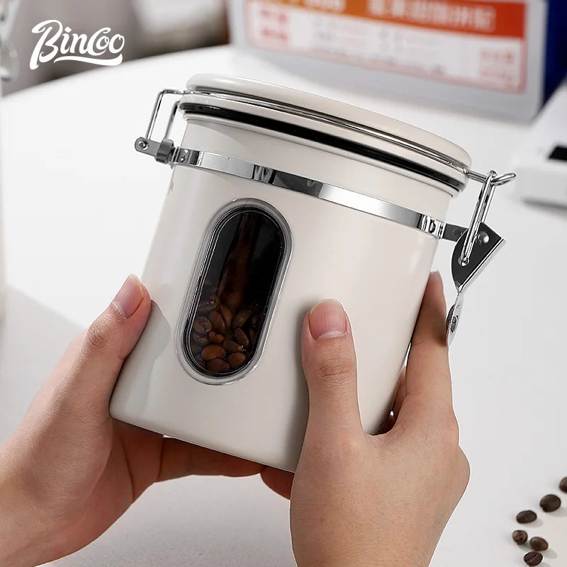 Bincoo Coffee Bean Storage Tank Vacuum Coffee Powder Sealed Tank Visual Storage Tank Storage Storage Tank Bean Storage Tank