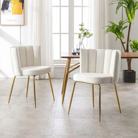 Velvet Gold Dining Chairs Set of 4, Upholstered Mid Century Modern Dining Room Chairs with Comfy ,Gold Legs Accent Side Chairs