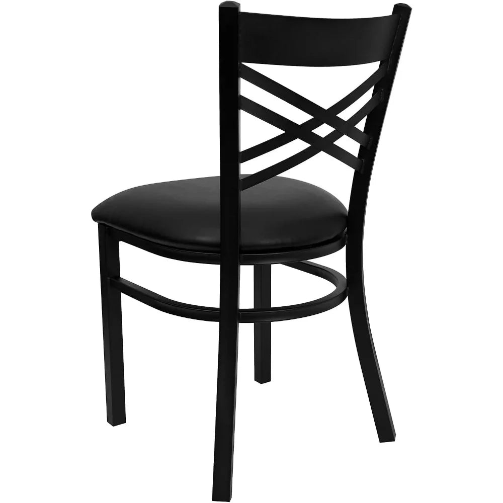 Set of 2 Metal Restaurant Chairs, Modern Upholstered Armless Dining Chairs for Restaurants/Kitchens,Suitable for dining room