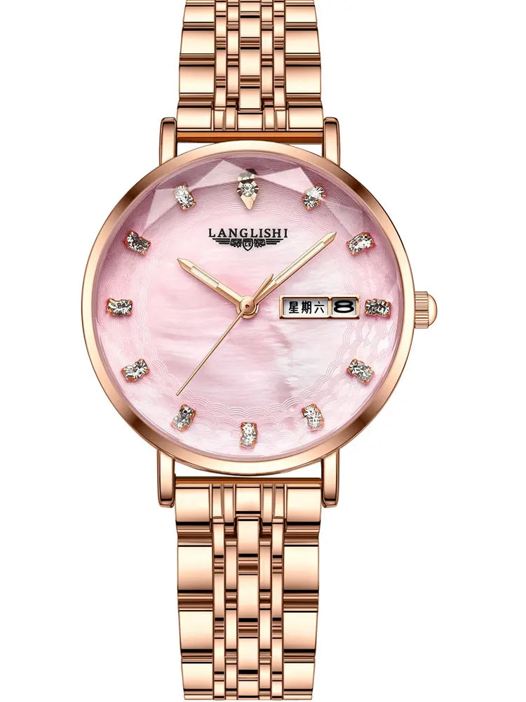 Luxury Jewelry Design Water Diamond Women's Watch Waterproof Calendar Steel Band Korean Elegant Brand Watch Montres Femmes