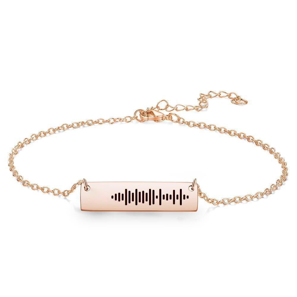 Scannable Code Custom Music Engraved Bar Anklet