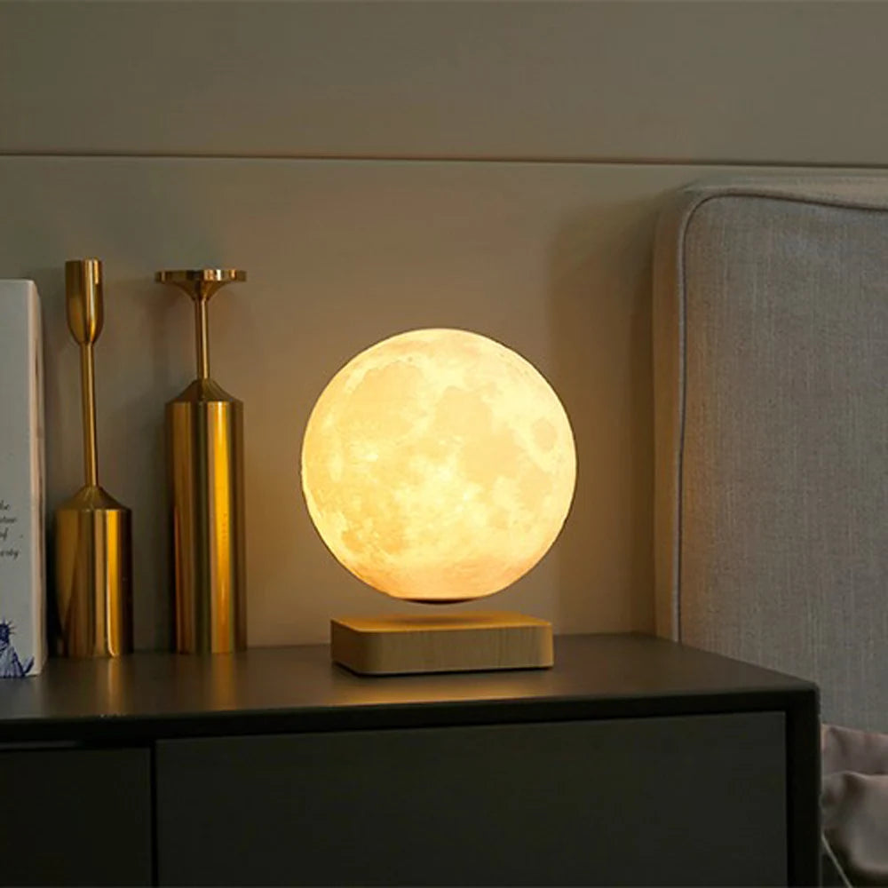 HCNT Magnetic Levitation 18cm Moon Lamp Floating Luna Light Bedroom Night Light Table Lamp for Home Decor and Birthday Gift