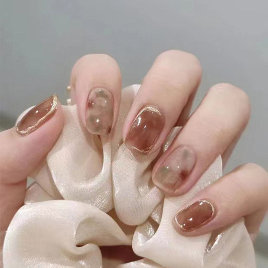 Handgemachte Kamelie trägt Nail Art künstliche Nägel abnehmbar