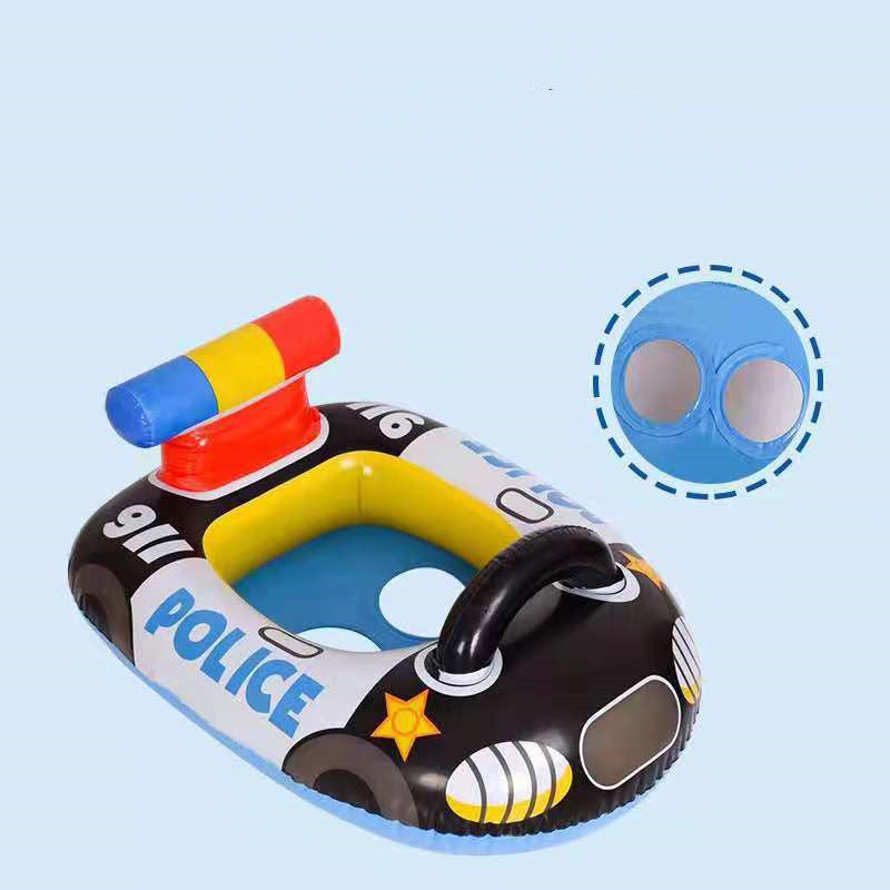 Children's New Swimming Ring PVC Inflatable Police Car Swimming Ring