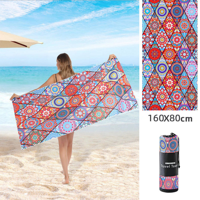 Double Sided Fleece Printed Beach Towel Microfiber Beach Towel