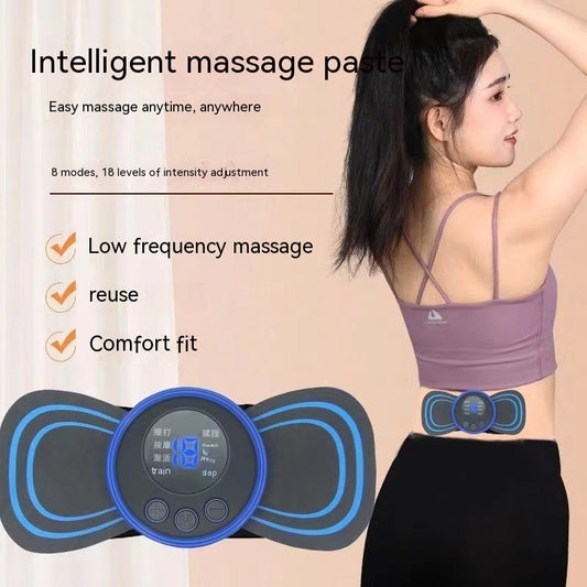 Mini-Massagekissen, intelligentes LCD-Display, Elektromassagegerät, Halswirbelsäule, Taille, Rücken, Schmetterlingsinstrumententasche