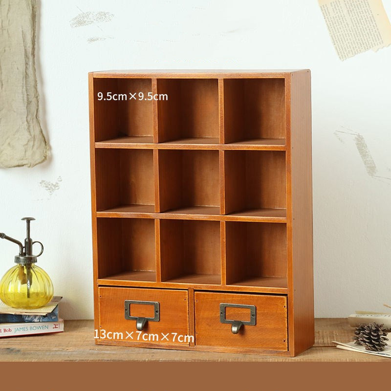 Vintage Wooden Multifunctional Drawer Storage Box