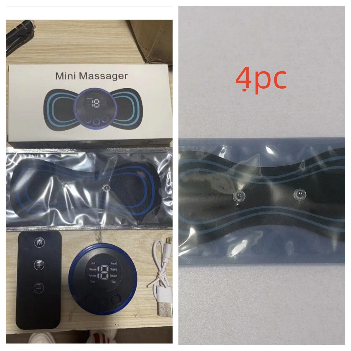 Mini-Massagekissen, intelligentes LCD-Display, Elektromassagegerät, Halswirbelsäule, Taille, Rücken, Schmetterlingsinstrumententasche