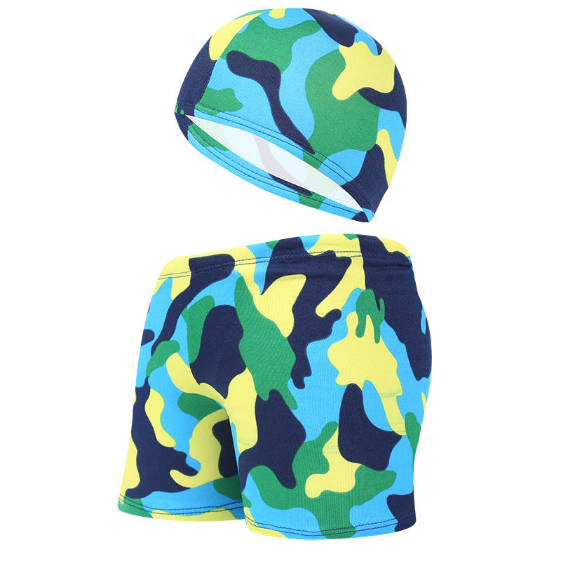 Summer Children's Cute Cartoon Beach Pants Swimming Cap Suit