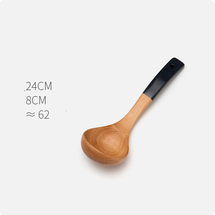 Household Non-stick Wooden Spatula Rice Spoon Wooden Soup Spoon Cookware Set