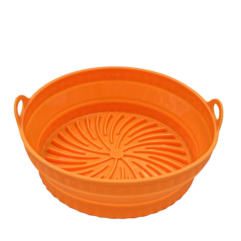 Kitchen Collapsible Air Fryer Silicone Pot Reusable Round Square Liners Basket For Air Fryer Non-slip Baking Tray Oven Accessories