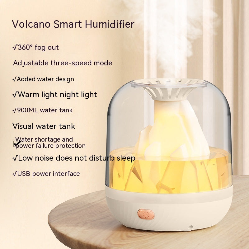 Household Large Capacity Charging Humidifier Flame Aroma Diffuser