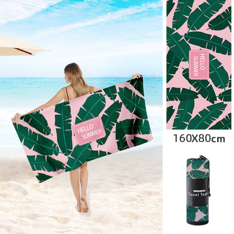 Double Sided Fleece Printed Beach Towel Microfiber Beach Towel