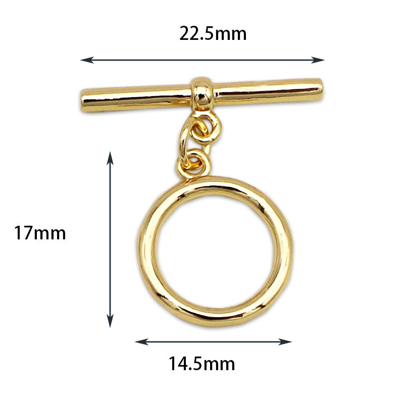 Zubehör Halskette Clip Armband Knopf Kupfer Beschichtung 18K Echtgold OT Schnalle Farbbeständige Gold Ending Verbindungsschnalle