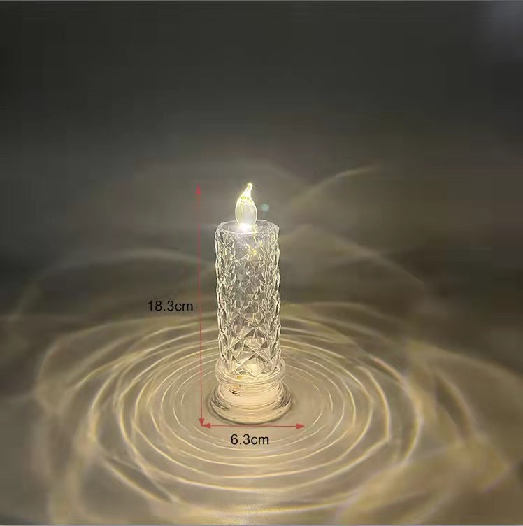 Rose Pattern Refraction Led Electronic Candle Light