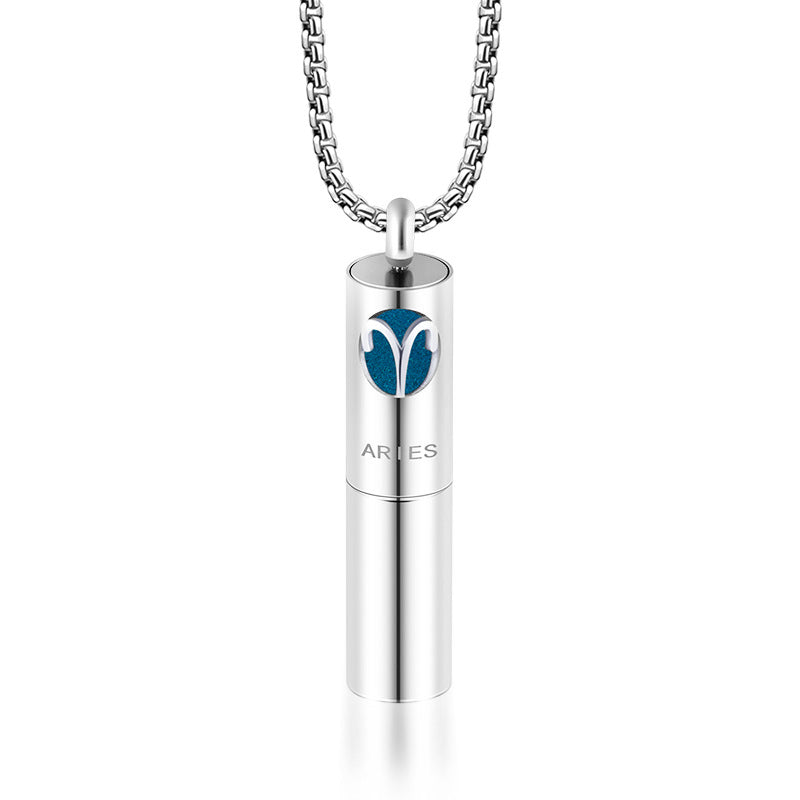 Essence Elysium: Stainless Steel Aromatherapy Pendant Perfume Necklace.