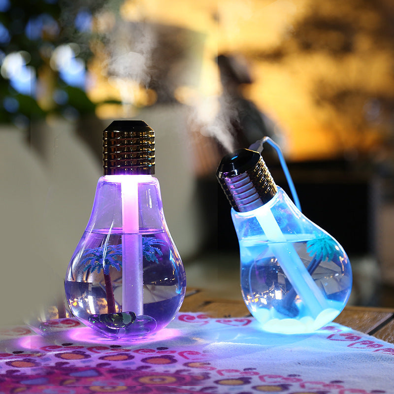 Creative Small Night Lamp Micro Landscape Atomizer Usb Mute Small Colorful Bulb Humidifier