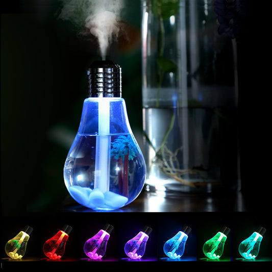 Creative Small Night Lamp Micro Landscape Atomizer Usb Mute Small Colorful Bulb Humidifier