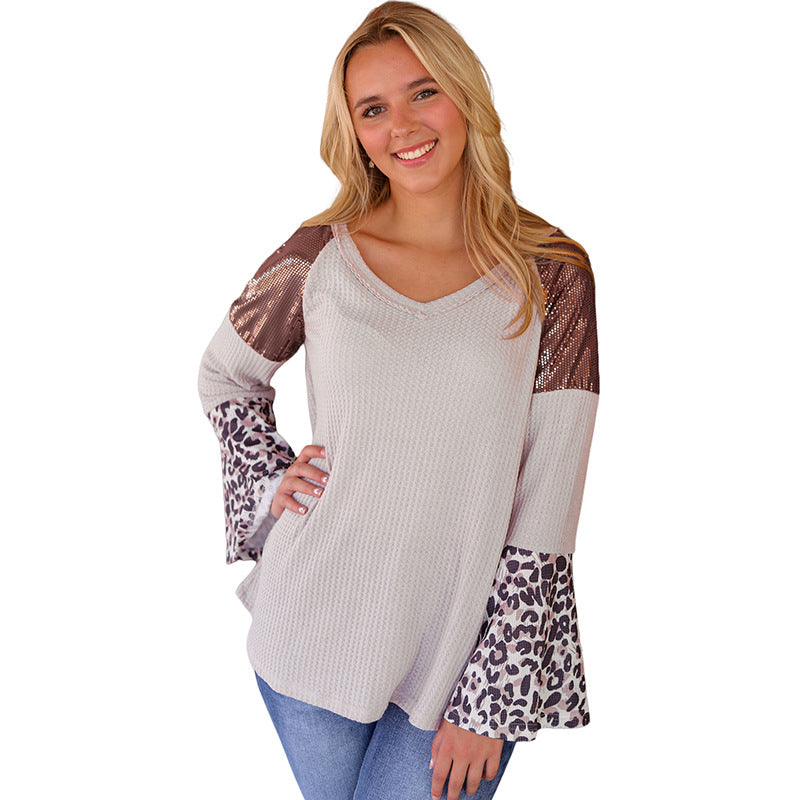 European And American Personalized Design Leopard Print Sweater