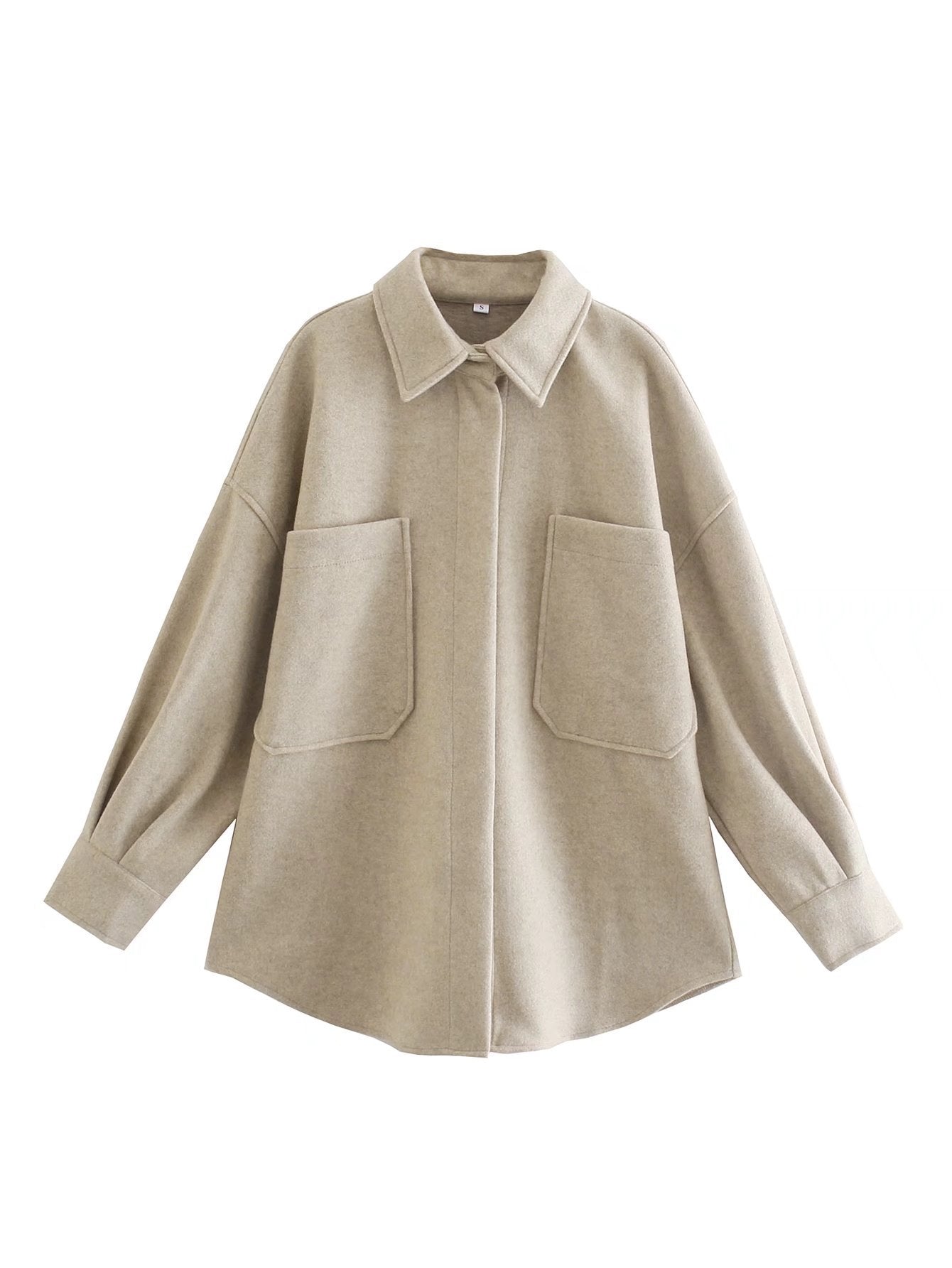 Timeless Charm: Vintage woolen shirt top, a new loose profile for spring and winter.