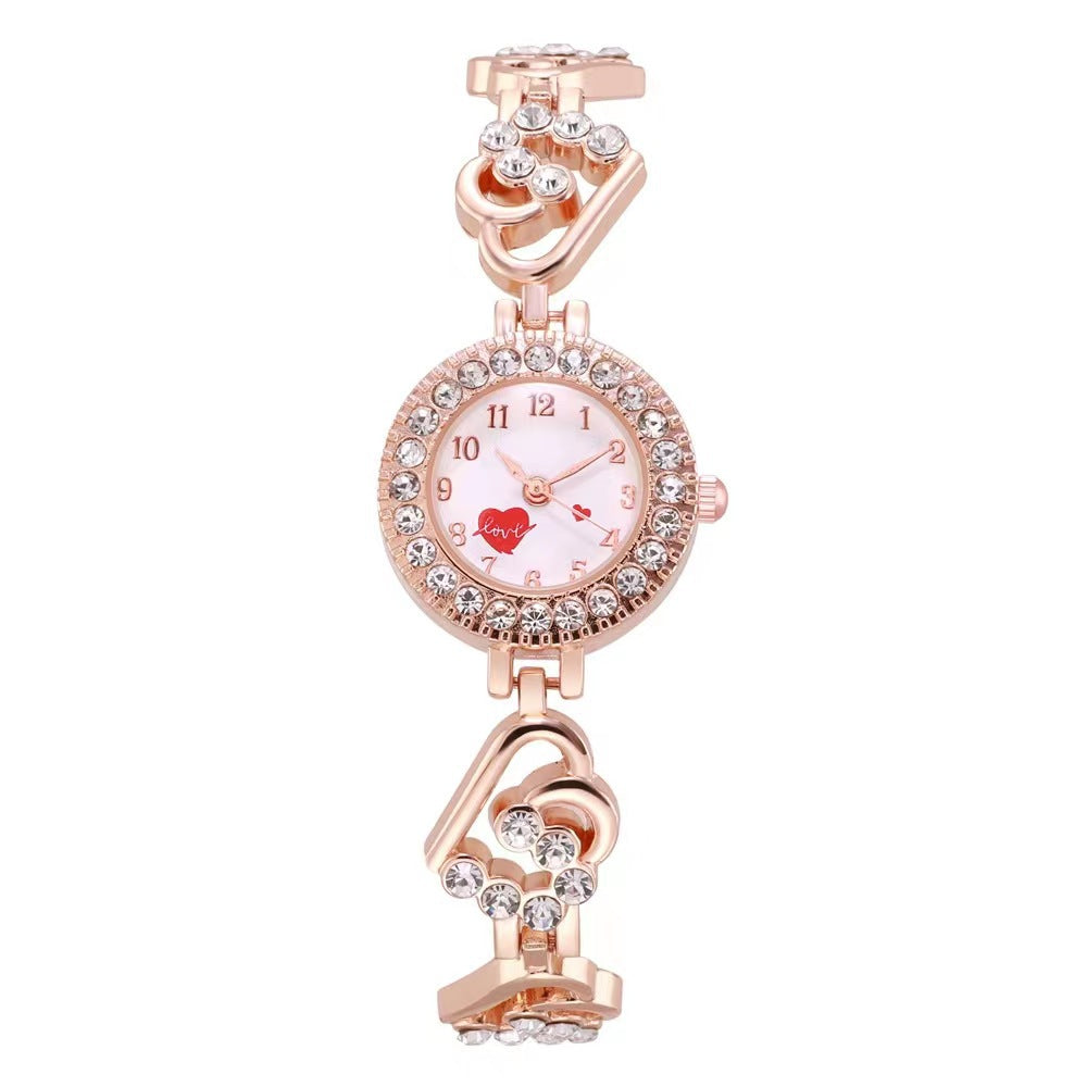 Heart Shape Diamond Small Dial Bracelet Watch Ladies