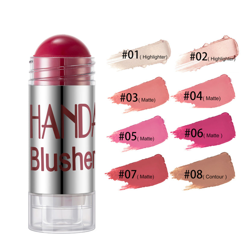 Cheek Blusher Shimmer Blush Stick Face Makeup Highlighter Bronzer Contour Cream Long-lasting Facial Make Up Cosmetics