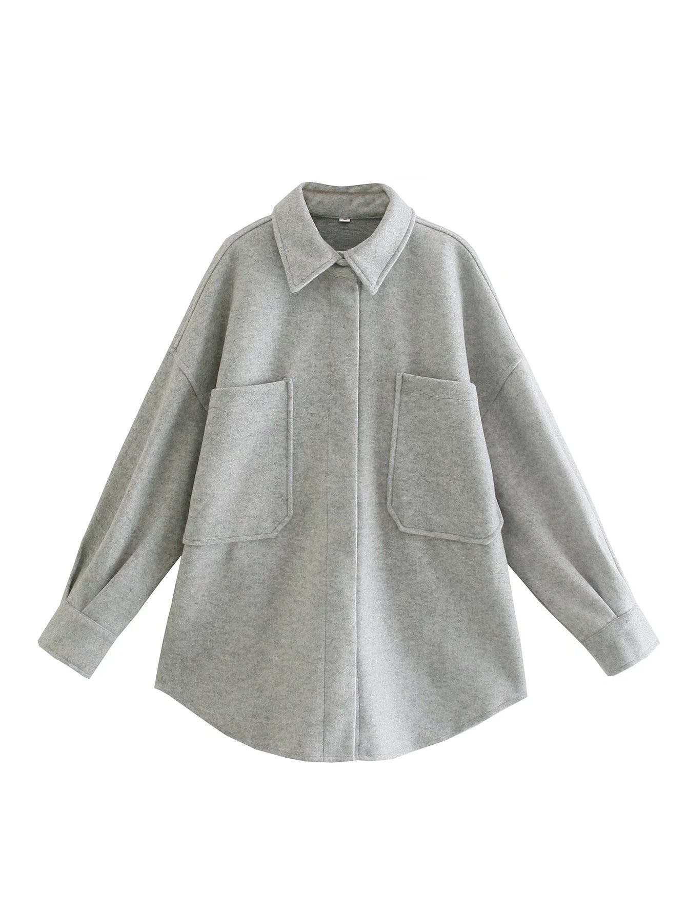 Timeless Charm: Vintage woolen shirt top, a new loose profile for spring and winter.