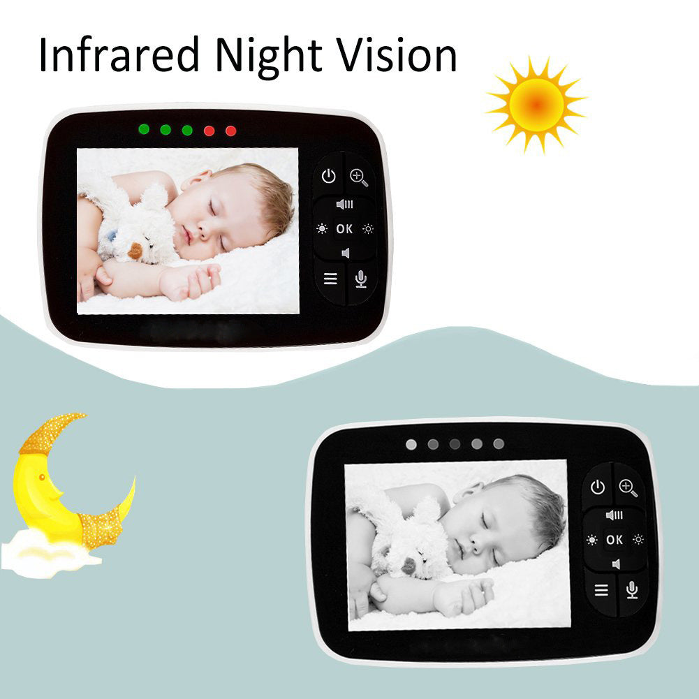 3.5 Inch Digital Wireless Baby Monitor Two-way Intercom Night Vision