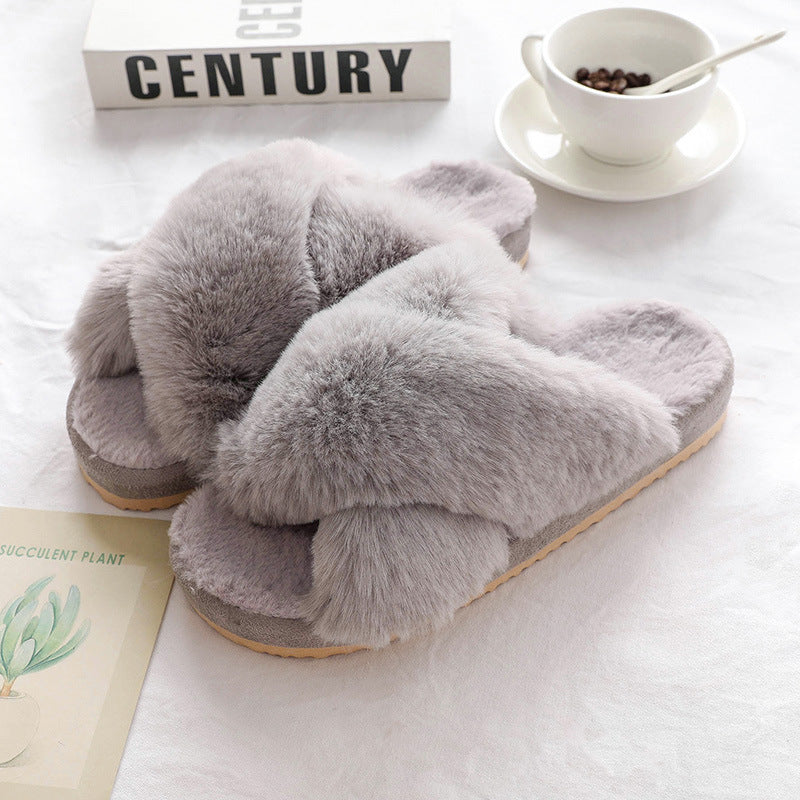 FashionHeat: Stylish women's winter platform thermal cotton slippers for indoor warmth.