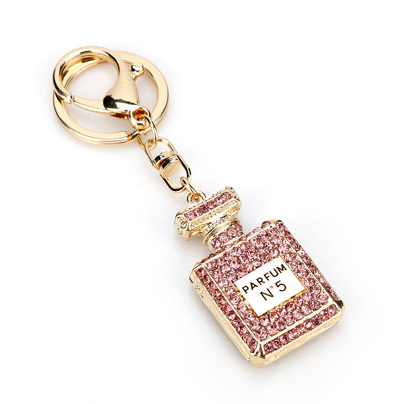 Essence Elysium: Creative Crystal Perfume Bottle Rhinestone Keychain.