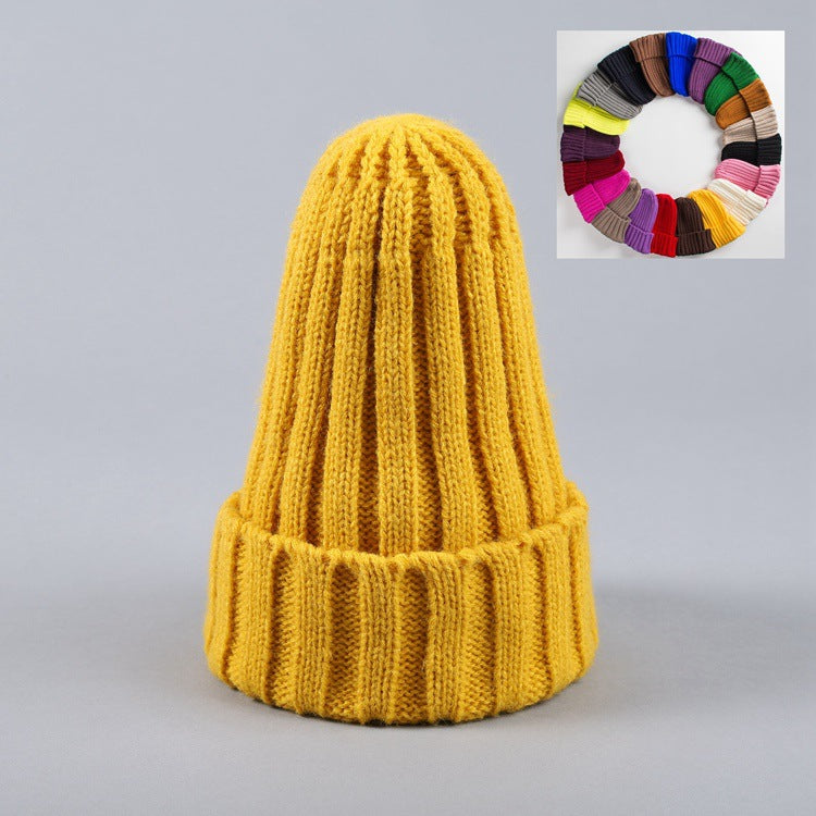 New Woolen Curly-brimmed Winter Warm Knitting Pointed Hats