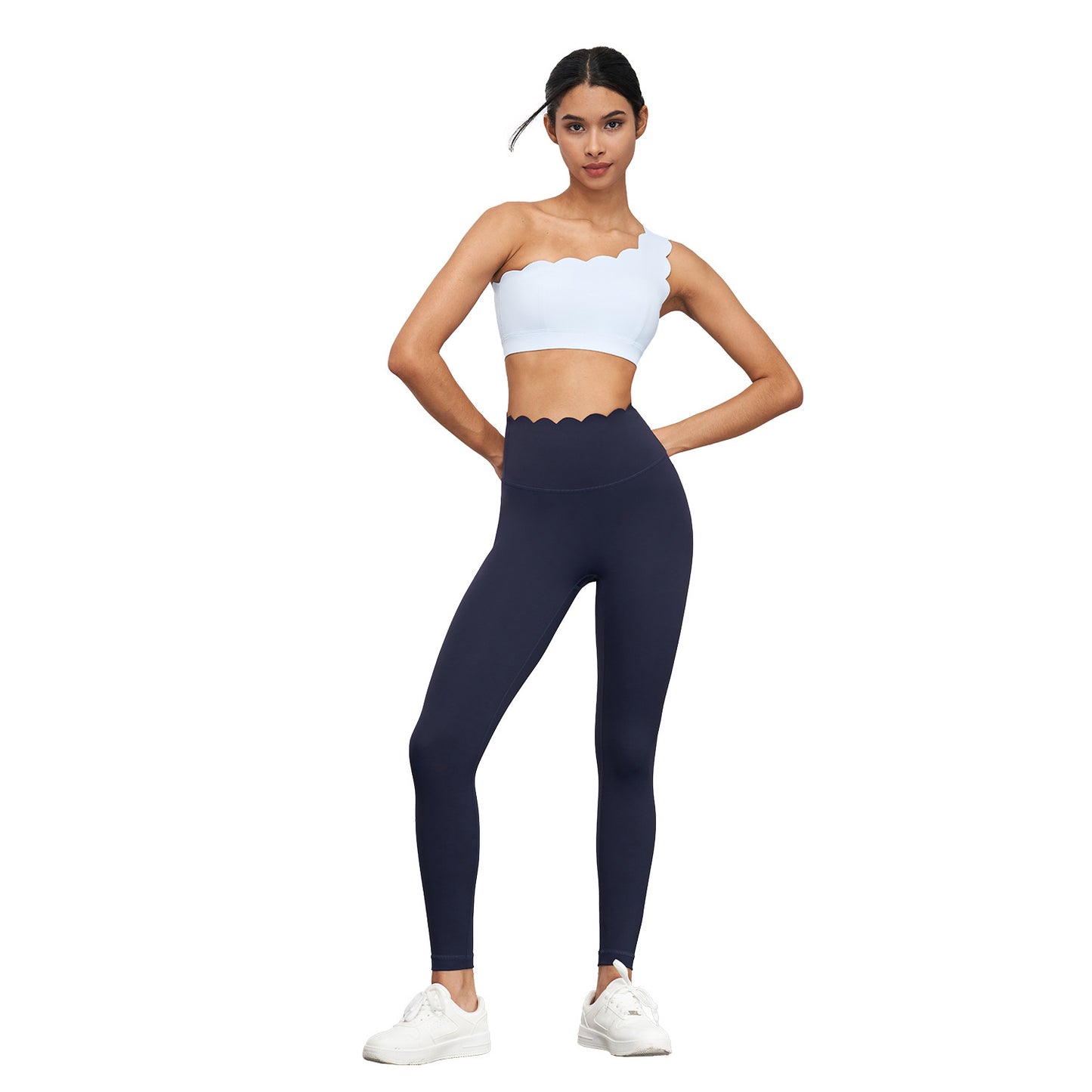 Elastische Sport-Yogahose für Damen, Bauchformung, hohe Taille, pfirsichfarbene Hüft-Sportstrumpfhose, Anti-Chic, Fitnesshose ohne T-Linie