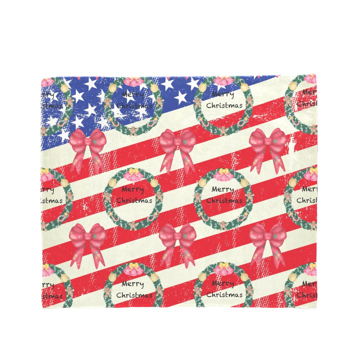 CWS Cozy Blankets " Merry Christmas To US&A" Ultra-Soft Micro Fleece Blanket 50*40(Made In Queens USA ) by Cozy Winter Store