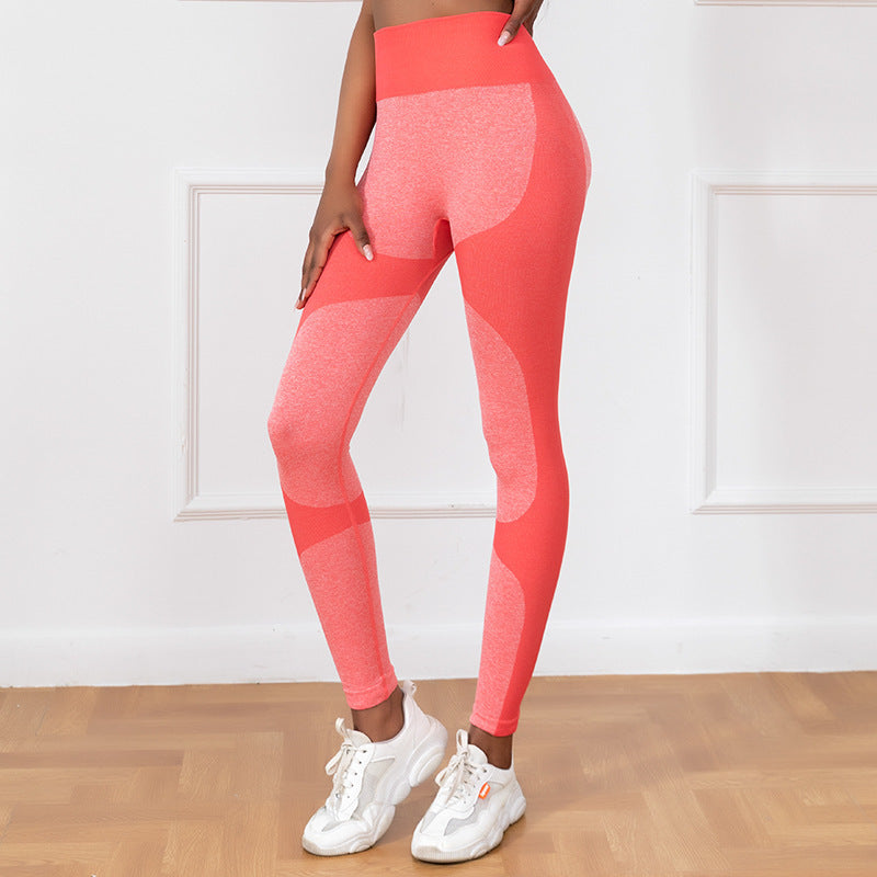 Yogahose mit Streifenmuster, hohe Taille, nahtlose Leggings, Stretch-Po-Lift, schnelltrocknend, Laufsport-Fitnesshose, Damenbekleidung