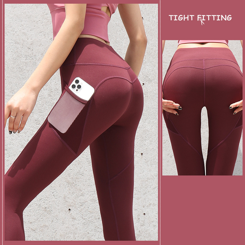 Nahtlose Leggings fürs Fitnessstudio, mit Taschen, Push-Up-Hose mit hoher Taille, Damen, Fitness, Running, Yogahosen, Nahtlose Leggings fürs Fitnessstudio, Sport