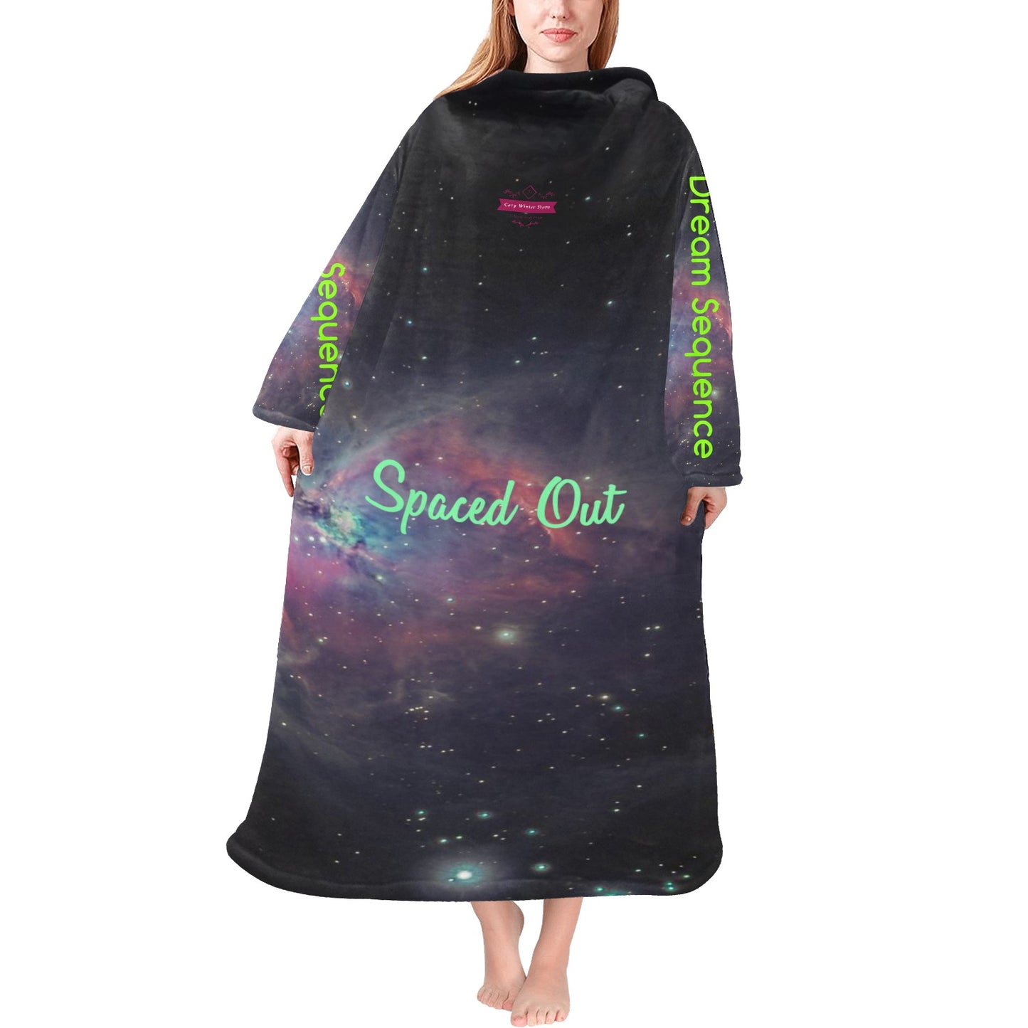 CWS Cozy Vibe "Spaced Out-Dream Sequence" Blanket Robe with Sleeves for Adults by Cozy Winter Store