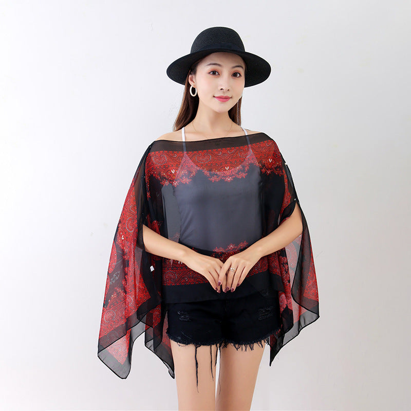 Fashionable Chiffon Breathable Pullover Shawl