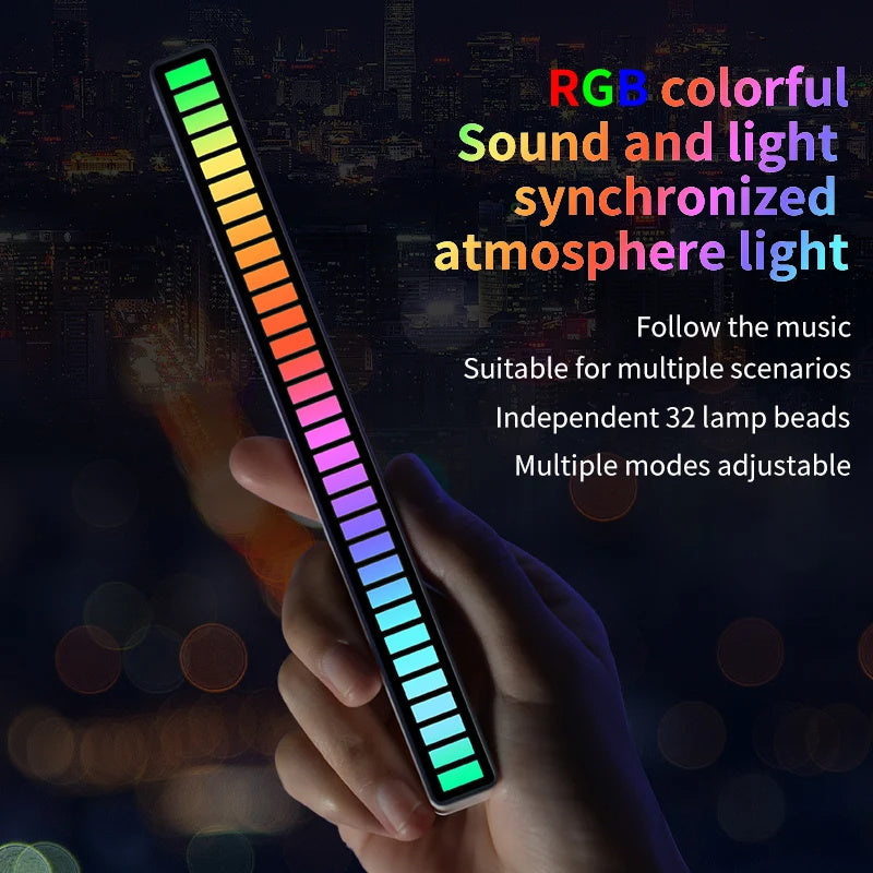 Led Sound Control Licht Bar RGB Umgebungs Pickup Rhythmus Lampe Musik USB Einstellbare Automotivo Streifen Für Autos Familie Party