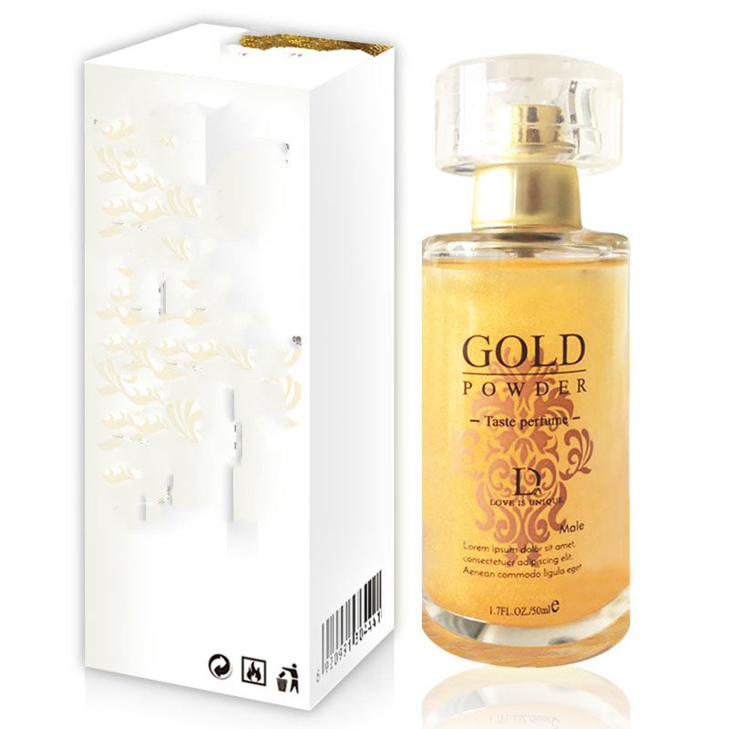 Experience Portability and Charm with Essence Elysium's Gold Powder Perfume.